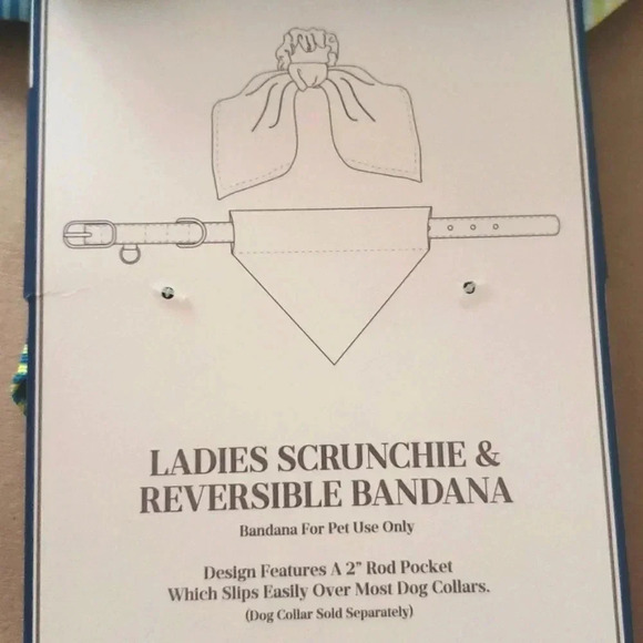 Pet Bandana With Matching Owner Scrunchie Set NWT - Picture 3 of 5
